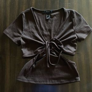 Dark brown forever 21 cut out top